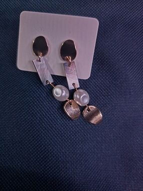 Gold Pearl Drop Earrings - Women Jewelry